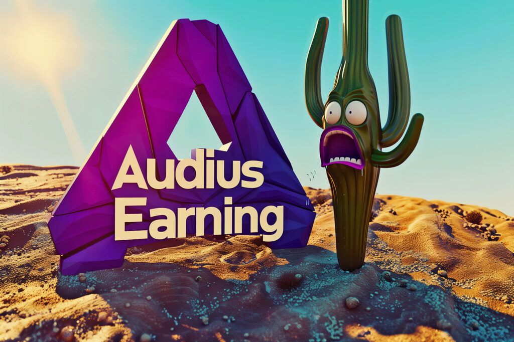 a concerned cactus considers audius earnings through farcaster frames.