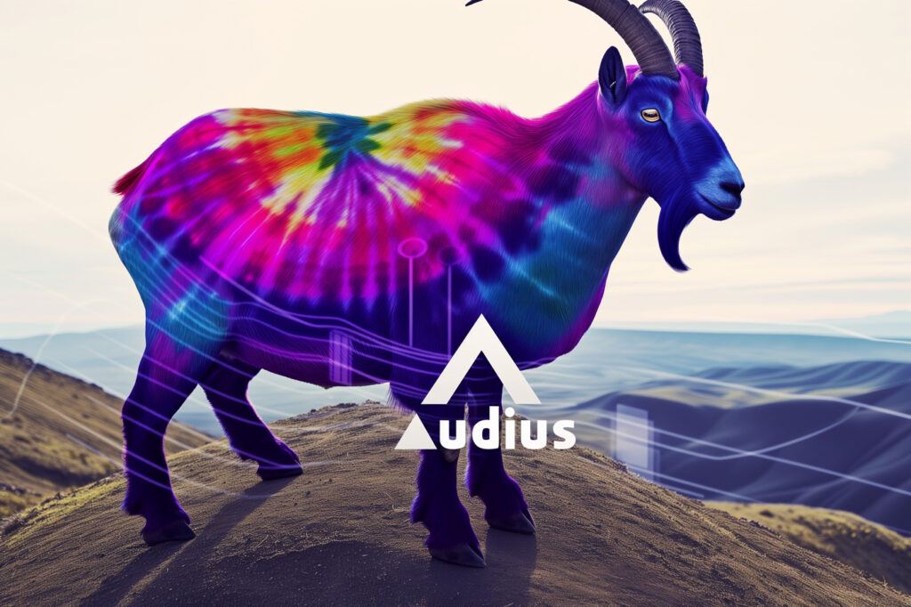 a tie-dye mountain goat tours the audius api.