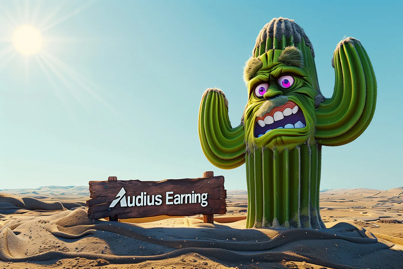 Farcaster Frames: A Concerned Cactus on Audius Earnings