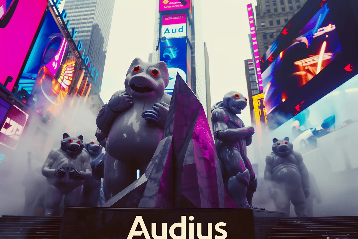 Audius Tokenization: Explained by Times Square Mascots