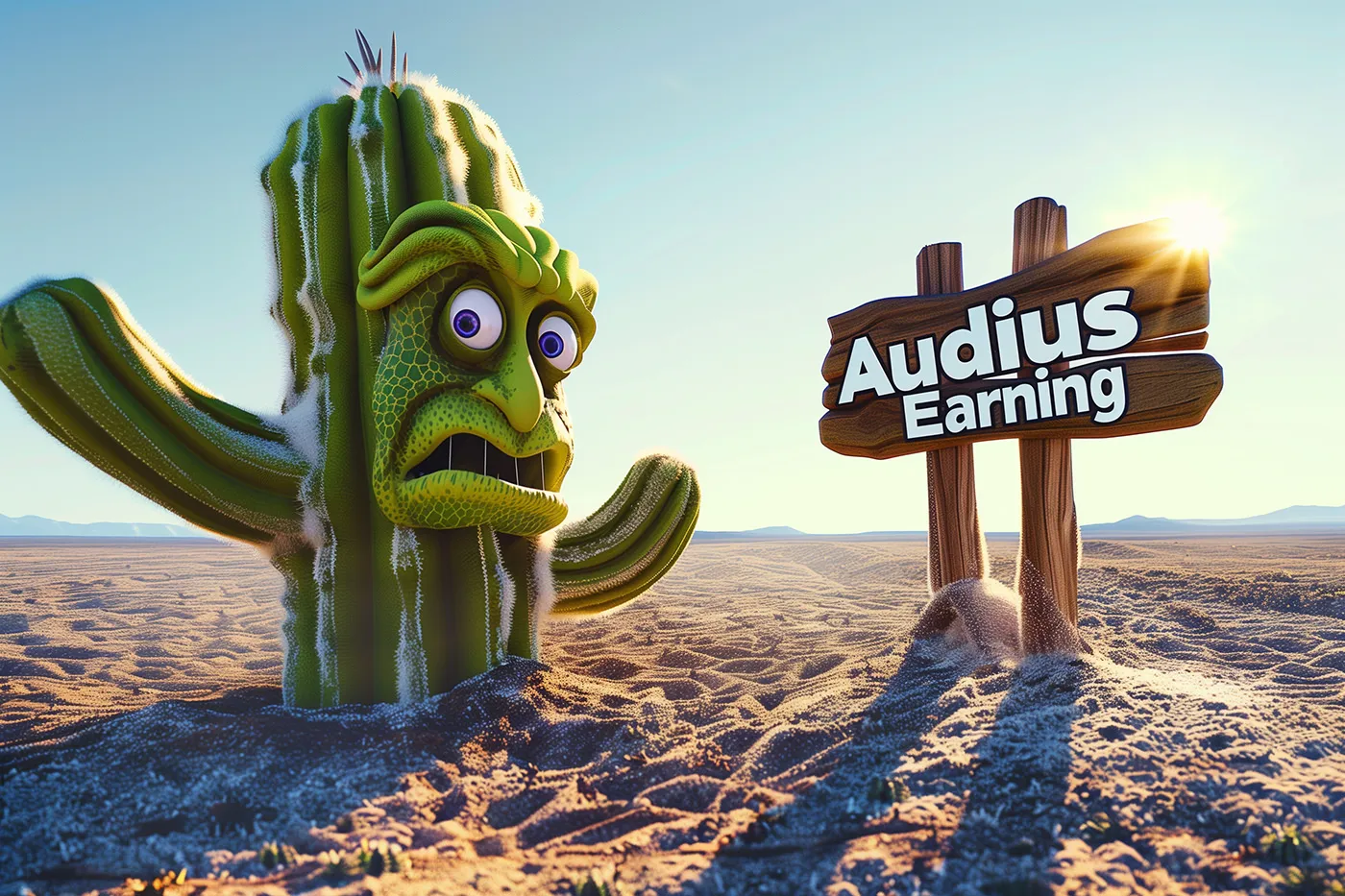 Farcaster Frames: A Concerned Cactus on Audius Earnings