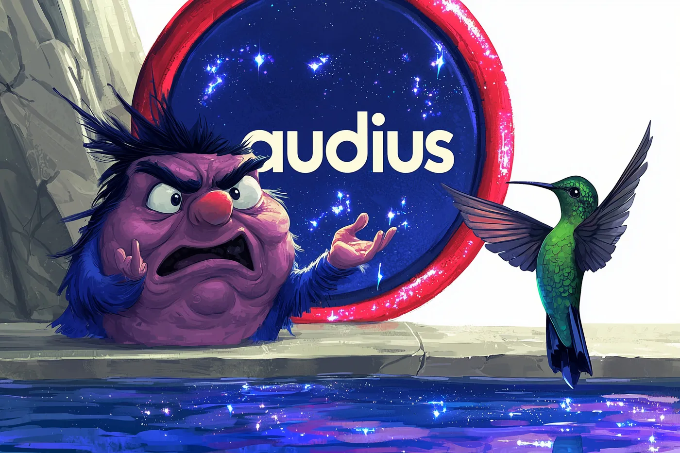 An unlikely conversation between a grumpy magnet and a vibrant hummingbird explores a whimsical concept to incentivize artists on Audius.