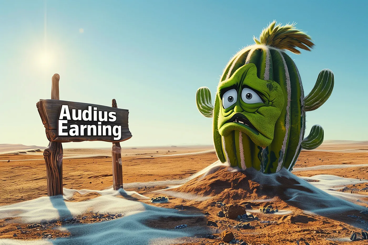 Farcaster Frames: A Concerned Cactus on Audius Earnings