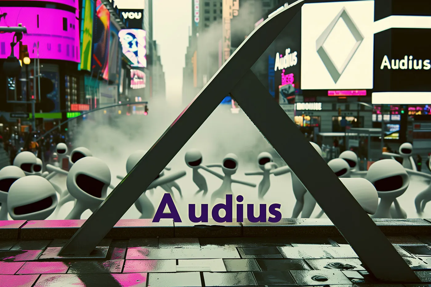 Audius Tokenization: Explained by Times Square Mascots