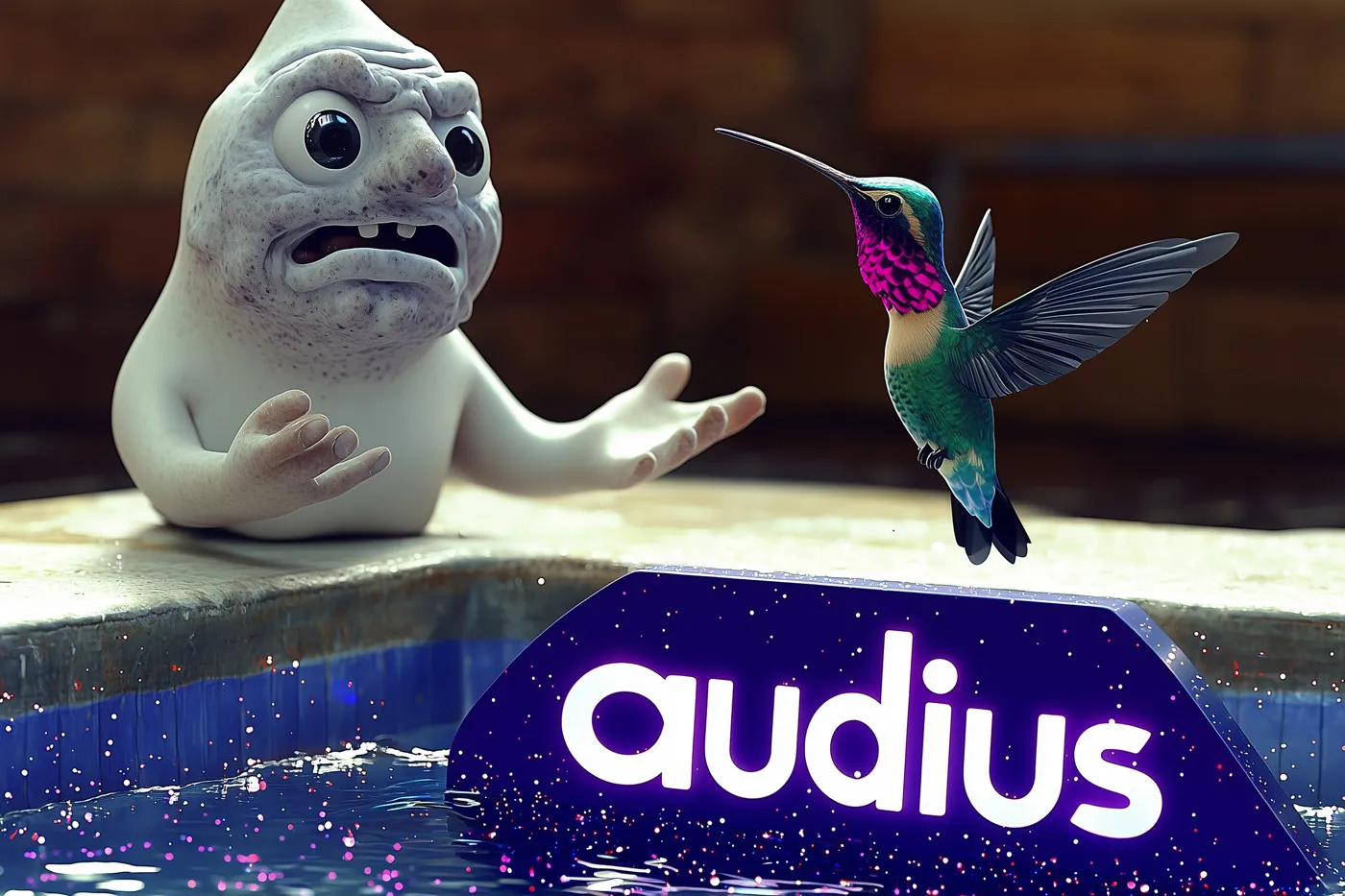 An unlikely conversation between a grumpy magnet and a vibrant hummingbird explores a whimsical concept to incentivize artists on Audius.