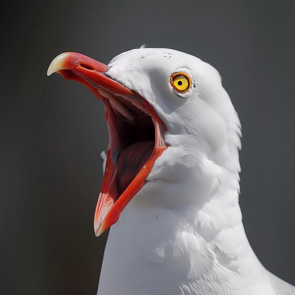 look out loren's profile photo — a seagull mid-squawk